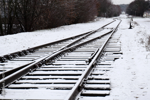 Railway track in winter