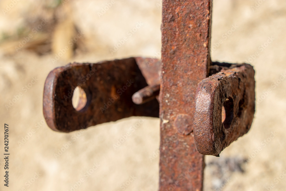 Padlocked rusty iron Padlocked rusty iron