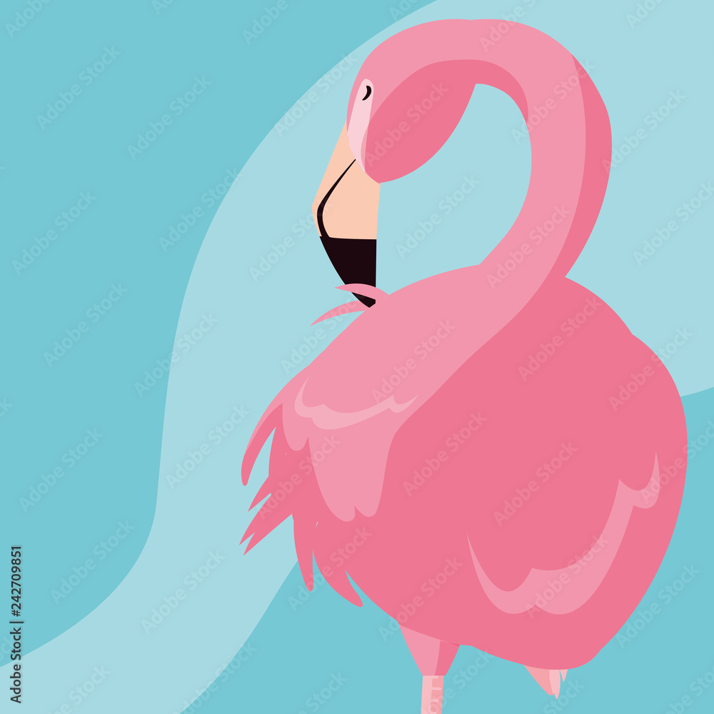 Fototapeta premium beautiful flamingo bird stand