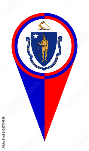 Free Download Massachusetts Map Pointer Location Flag - GFXLoad