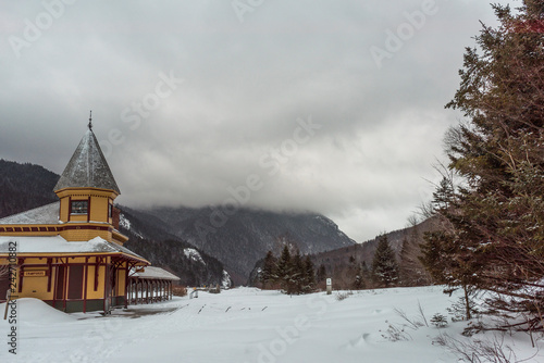 snow filled abadoned railroad station © Fabian
