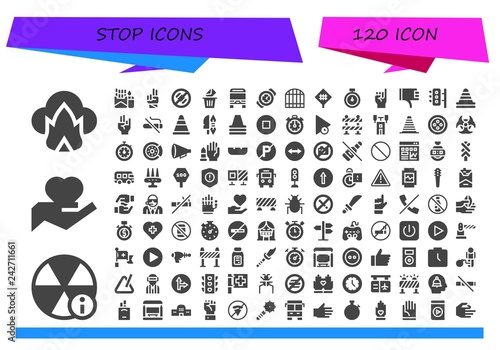  stop icon set