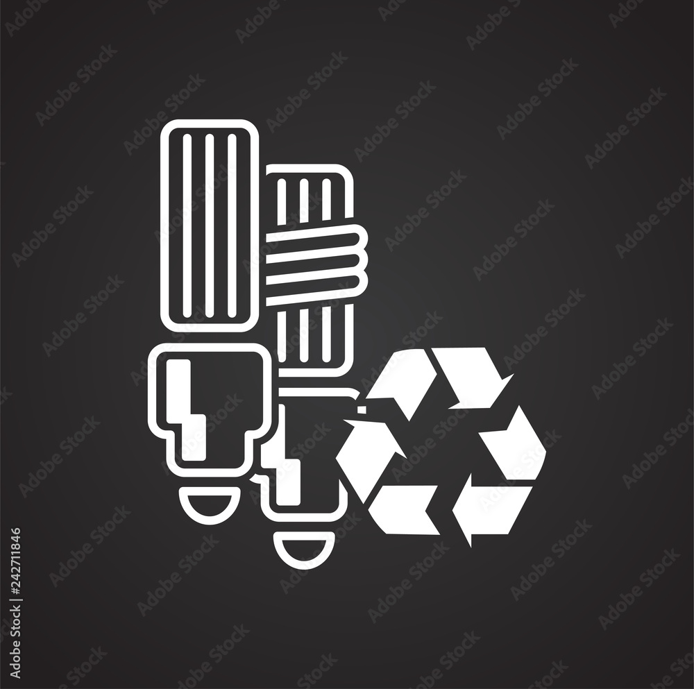 Ecology recycling icon on black background for graphic and web design, Modern simple vector sign. Internet concept. Trendy symbol for website design web button or mobile app Ecology recycling icon on black background for graphic and web design, Modern simple vector sign. Internet concept. Trendy symbol for website design web button or mobile app