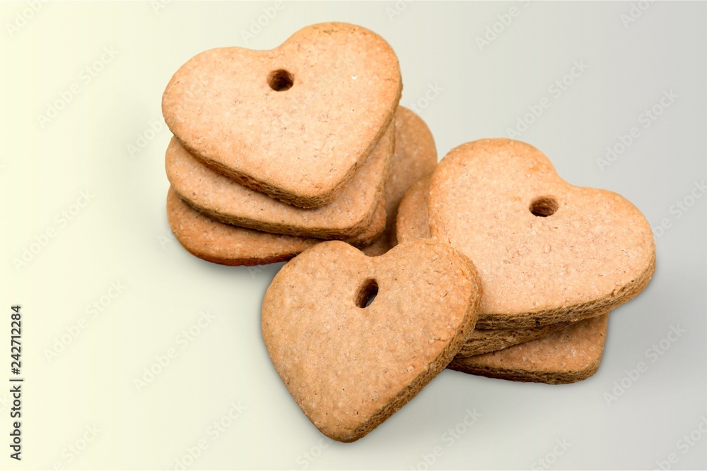 Cup of tea with cookies over background Cup of tea with cookies over background