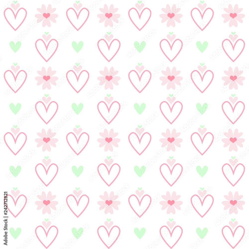 Sweet hearts. Seamless pattern with hand drawn hearts. Heart with doodle ornament. Colorful background for St. Valentine's Day. Sweet hearts. Seamless pattern with hand drawn hearts. Heart with doodle ornament. Colorful background for St. Valentine's Day.