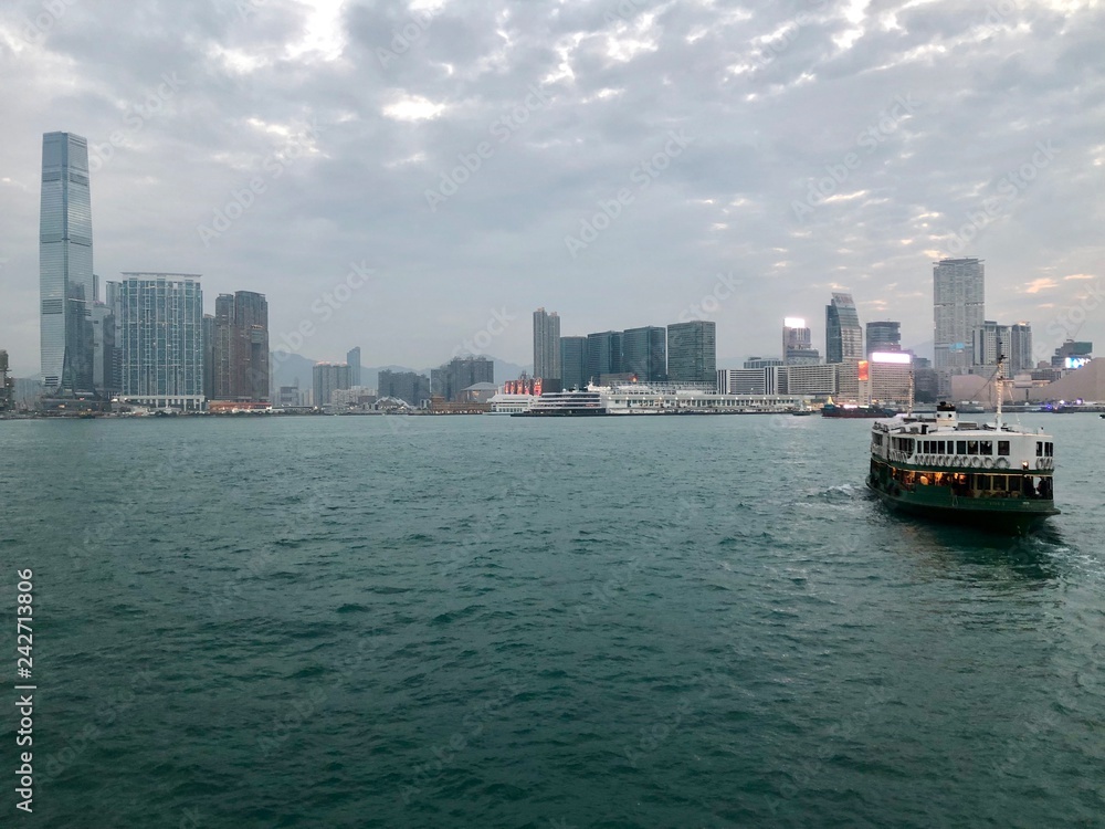 ferry on Hong Kong harbour