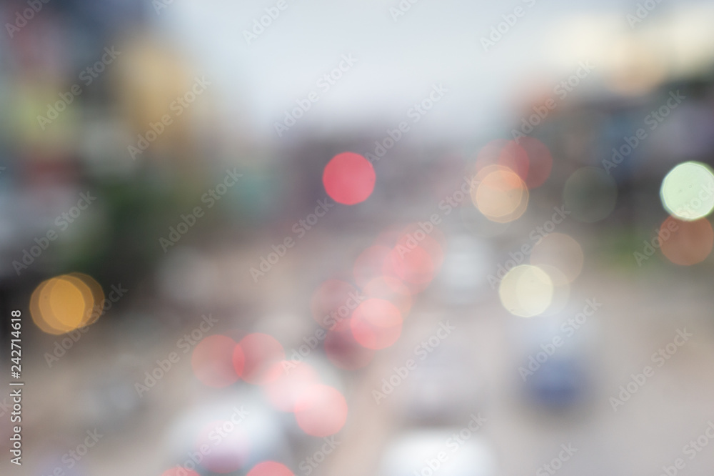 Blur traffic road with bokeh abstract background Retro  style