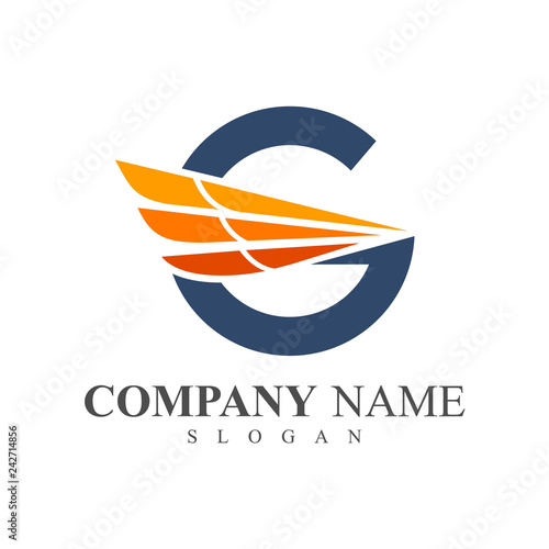 Guardian Logo, Letter G With Wing Logo Template