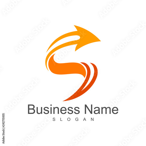 letter s with arrow logo template