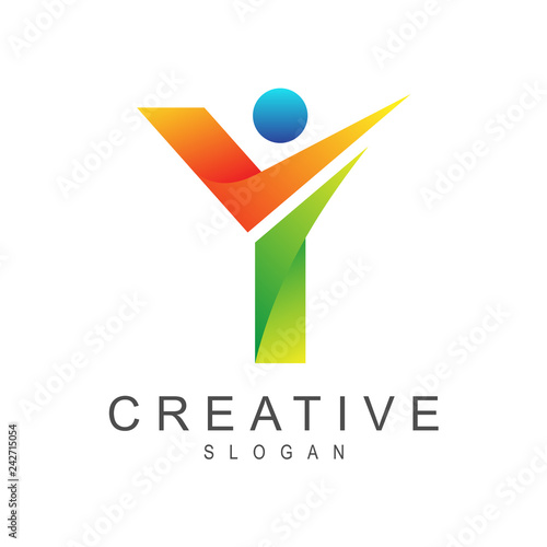 people letter Y creative logo design