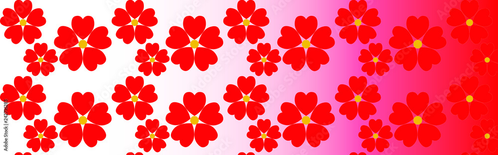 st-valentin, coeurs en forme de pétals de fleurs