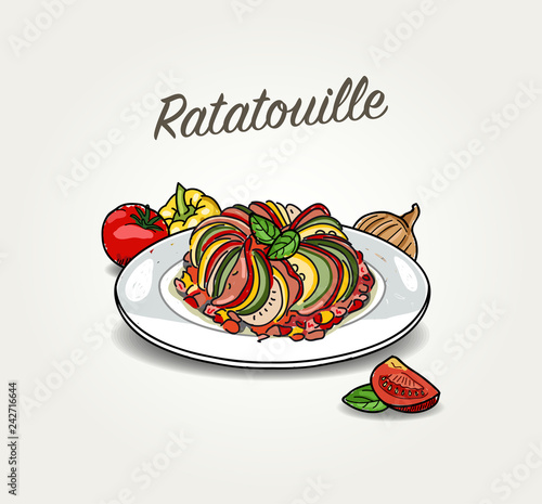 Vector Ratatouille on Plate