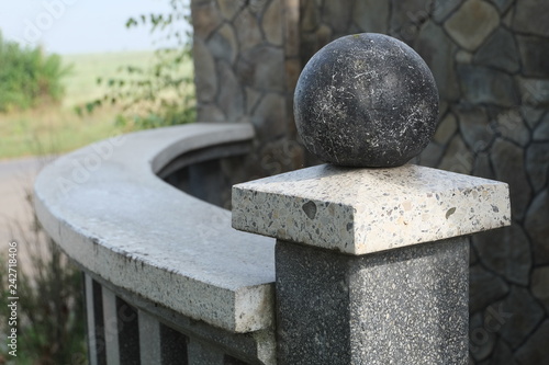 A bullet is from an artificial stone. Element of decor 