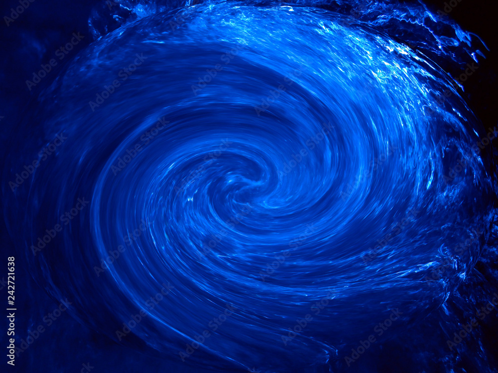 Abstracto; ola azul, celeste y blanco sobre fondo negro. Abstracto; ola azul, celeste y blanco sobre fondo negro.