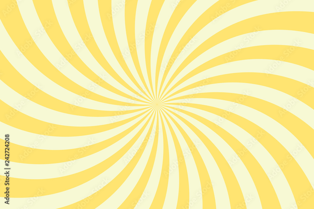 Simple yellow background. Spiral stripes in retro pop art style Stock  Illustration | Adobe Stock