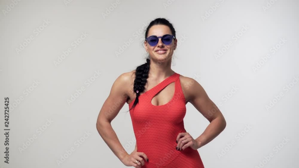 Beautiful woman posing in bodysuit at studio Beautiful woman posing in bodysuit at studio