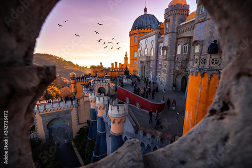 view of the Pena Palace, Sintra, Portugal photo