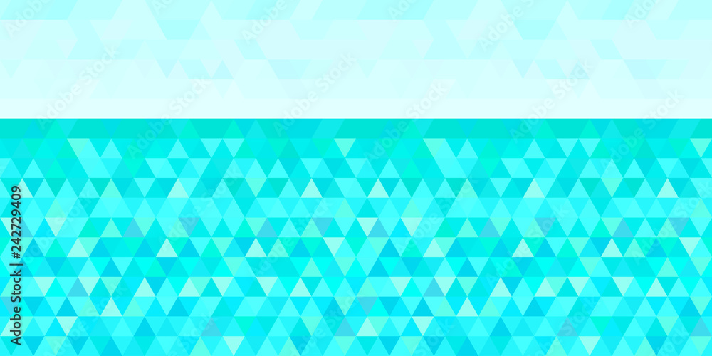 Nautical background from triangles. Seamless wallpaper on horizontally surface. Pattern with lines. Multicolored tiled texture. Abstract sea backdrop. Colorful illustration. Decorative style