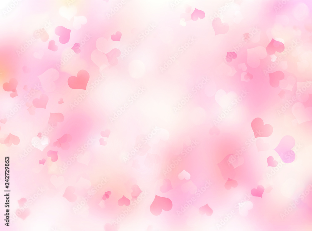 Valentine's day background,blurred hearts backdrop.