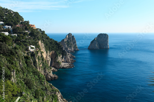 Sea view from the Amalfi coast in italy