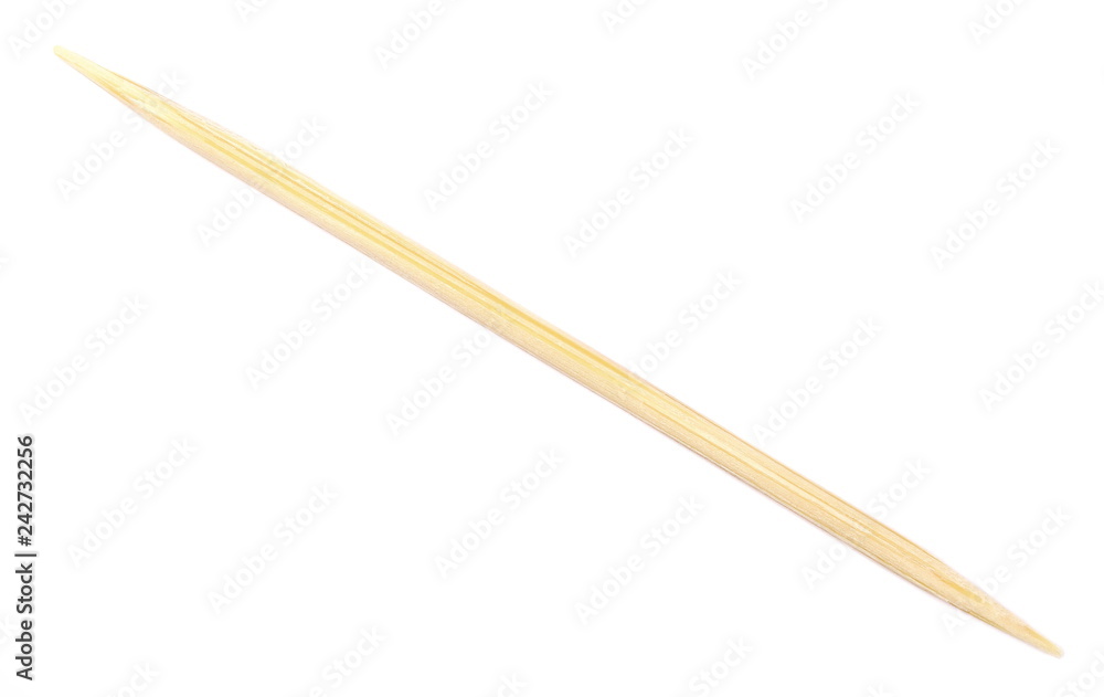 wooden toothpick isolated on white background, top view wooden toothpick isolated on white background, top view