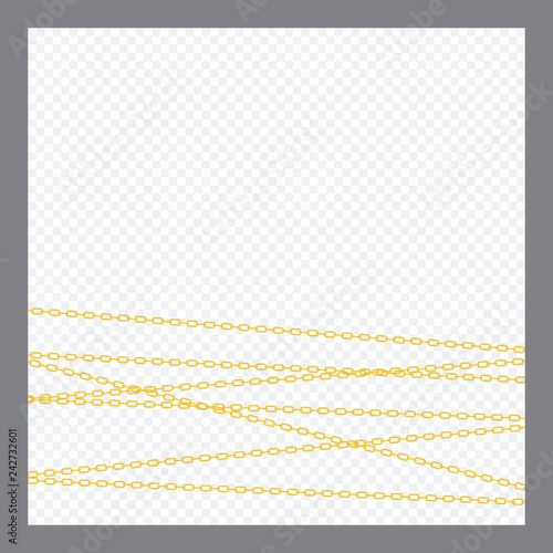 Abstract Golden or Bronze Color Chain Decorative element. Vector illustration
