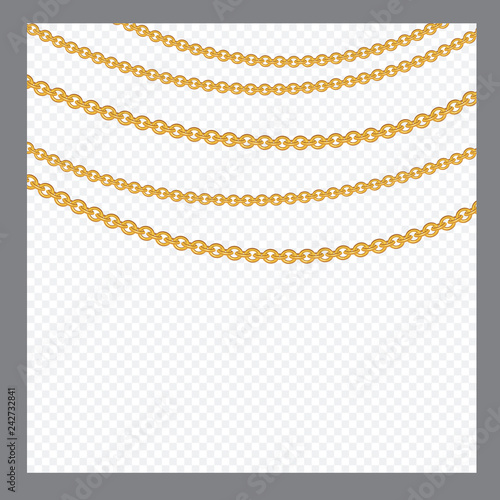 Abstract Golden or Bronze Color Chain Decorative element. Vector illustration
