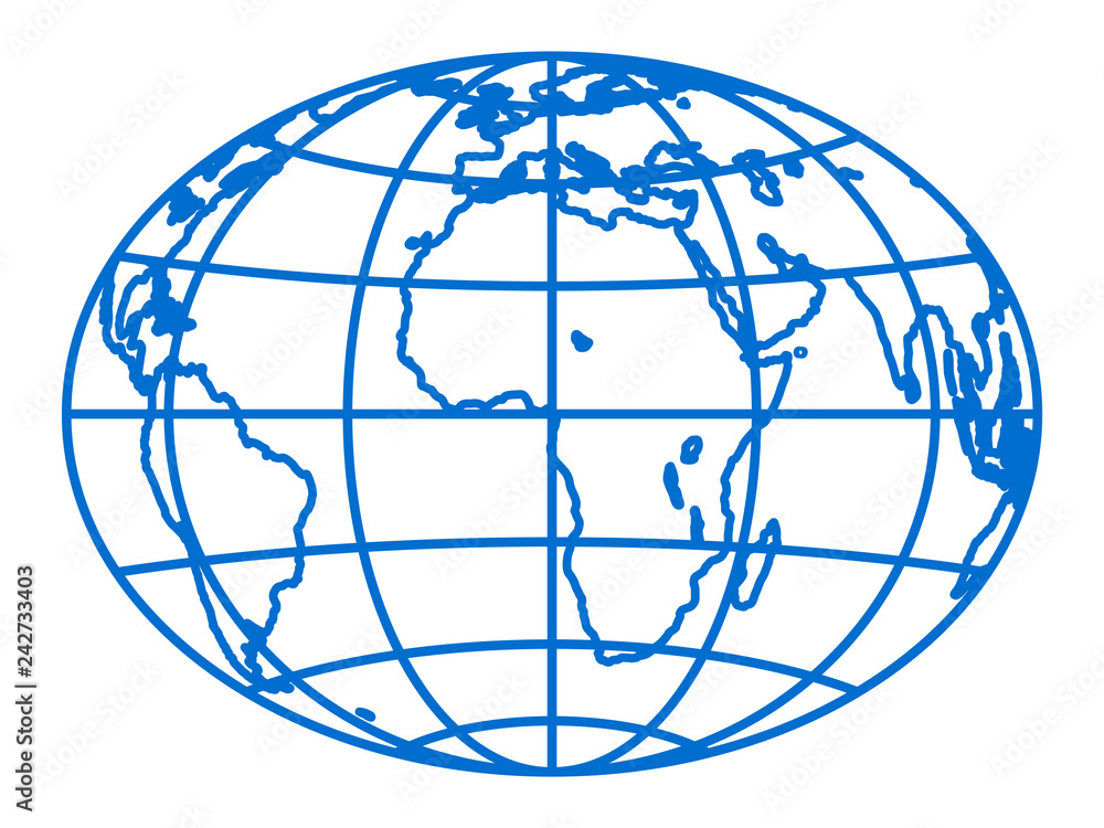 Abstract contour globe Abstract contour globe