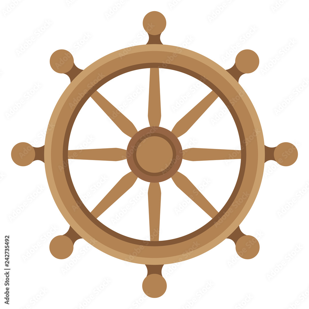 ship steering wheel icon vector