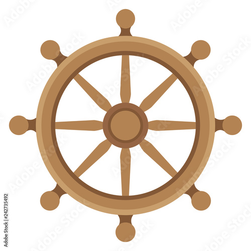ship steering wheel icon vector