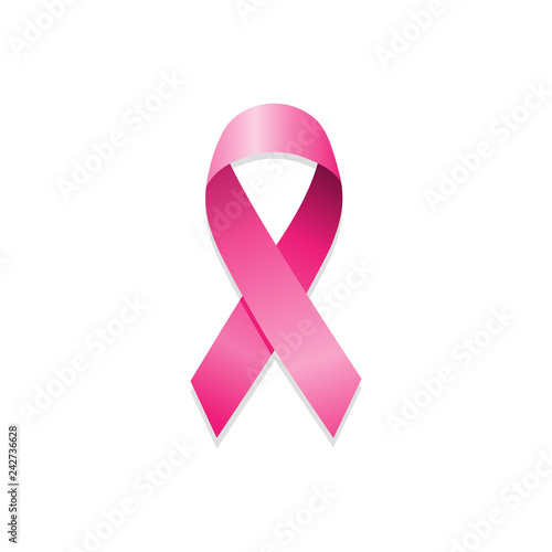 Pink cancer ribbon. International cancer awareness day