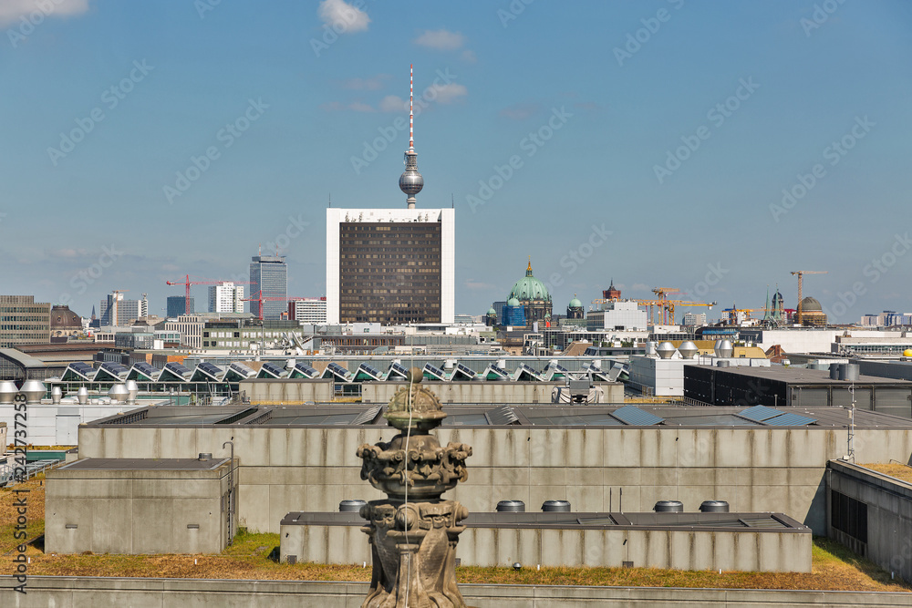 Fototapeta premium Berlin cityscape from Reichstag roof, Germany.