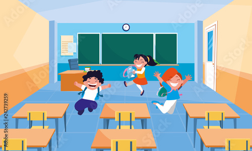 little students kids in the classroom