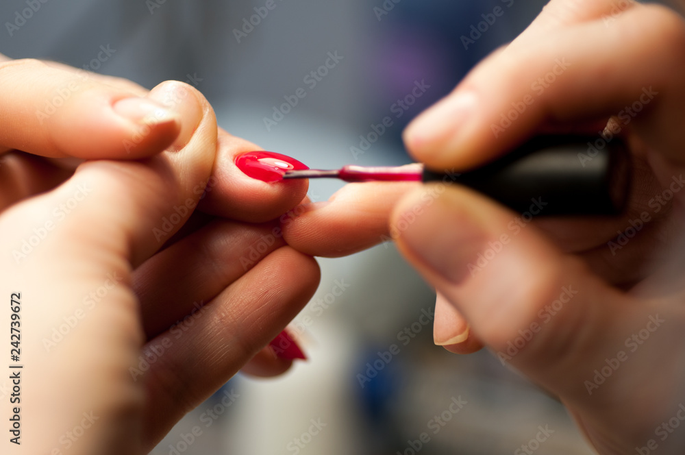 Nail service in a beauty salon macro Nail service in a beauty salon macro