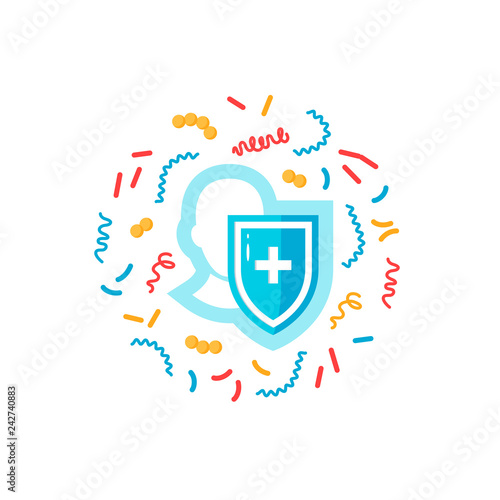 Immune system vector round concept, simple icon