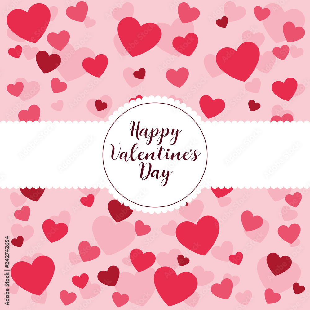 valentines card with hearts pattern