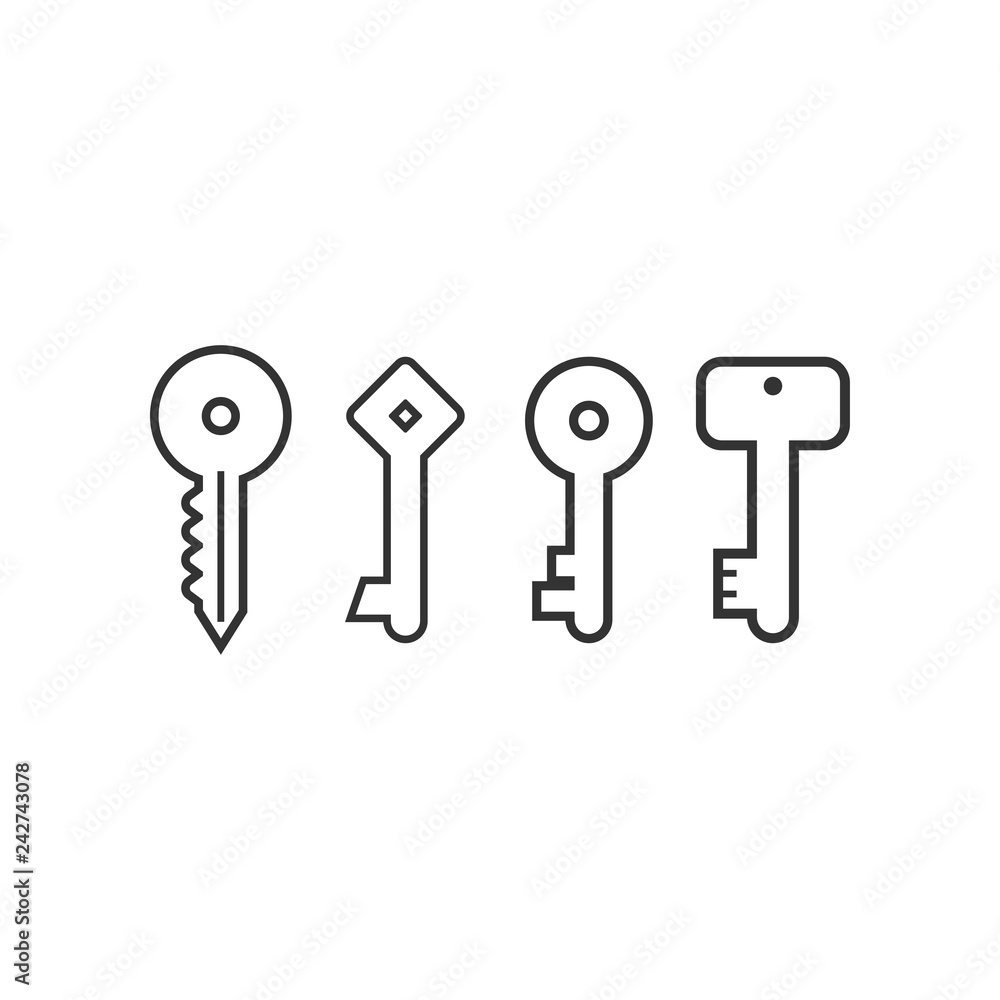 Collection of keys logo icon graphic design template Collection of keys logo icon graphic design template