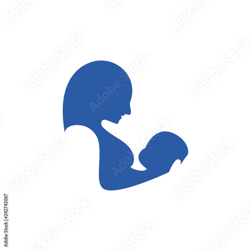 Breastfeeding woman logo icon graphic design template