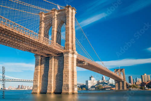 a magnificent view of the lower Manhattan and Brooklyn Bridge photo