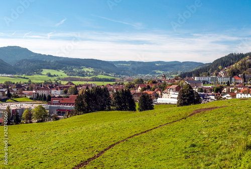 Rural village in Alsace in northern France on a sunny day photo