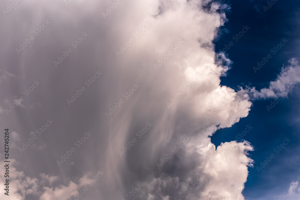 Storm Clouds and Dark Blue Sky Background