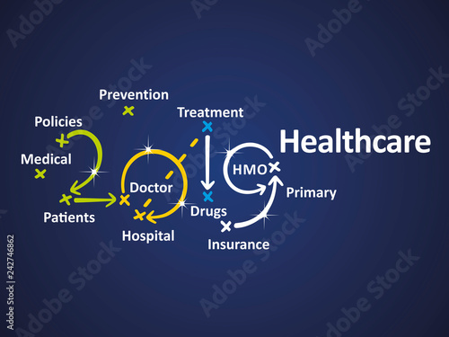 Healthcare 2019 blue background vector