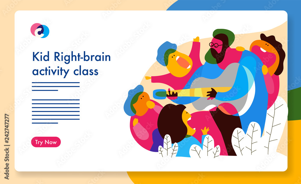 Fototapeta premium Children music class template.