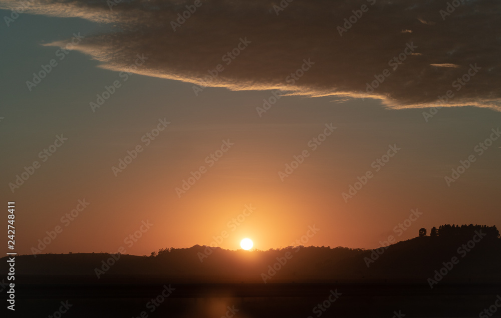 sunset in the mountains