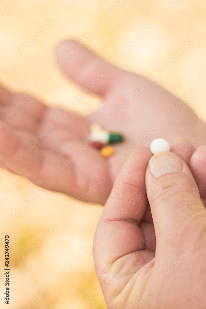 Medication in hand Medication in hand
