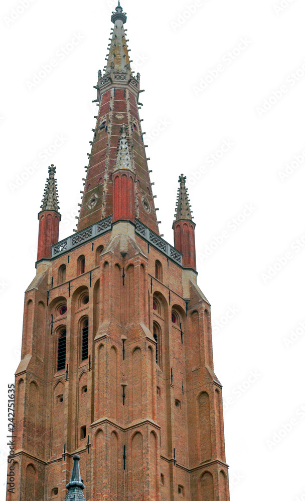 Romanesque church tower in Bruges