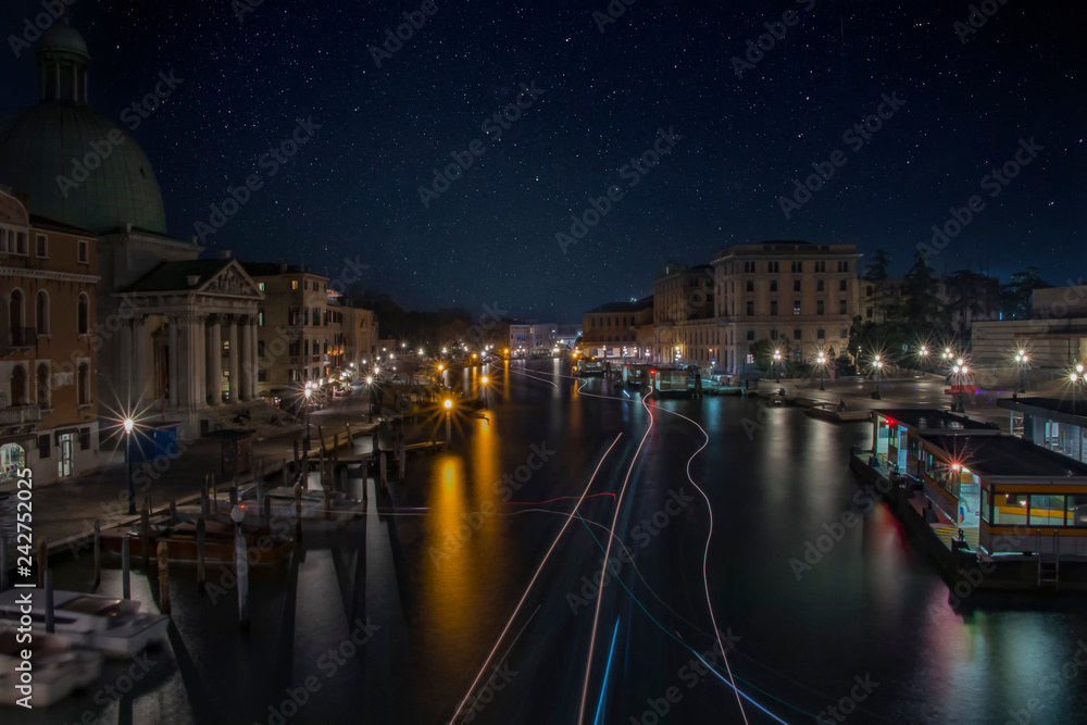 Grand Canal in night time, Venice, Italy