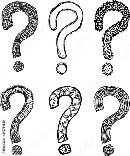 set of question marks