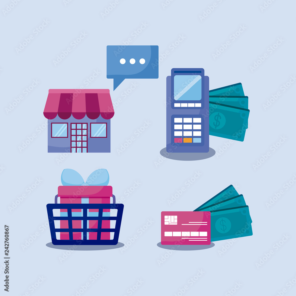 social media marketing set icons social media marketing set icons