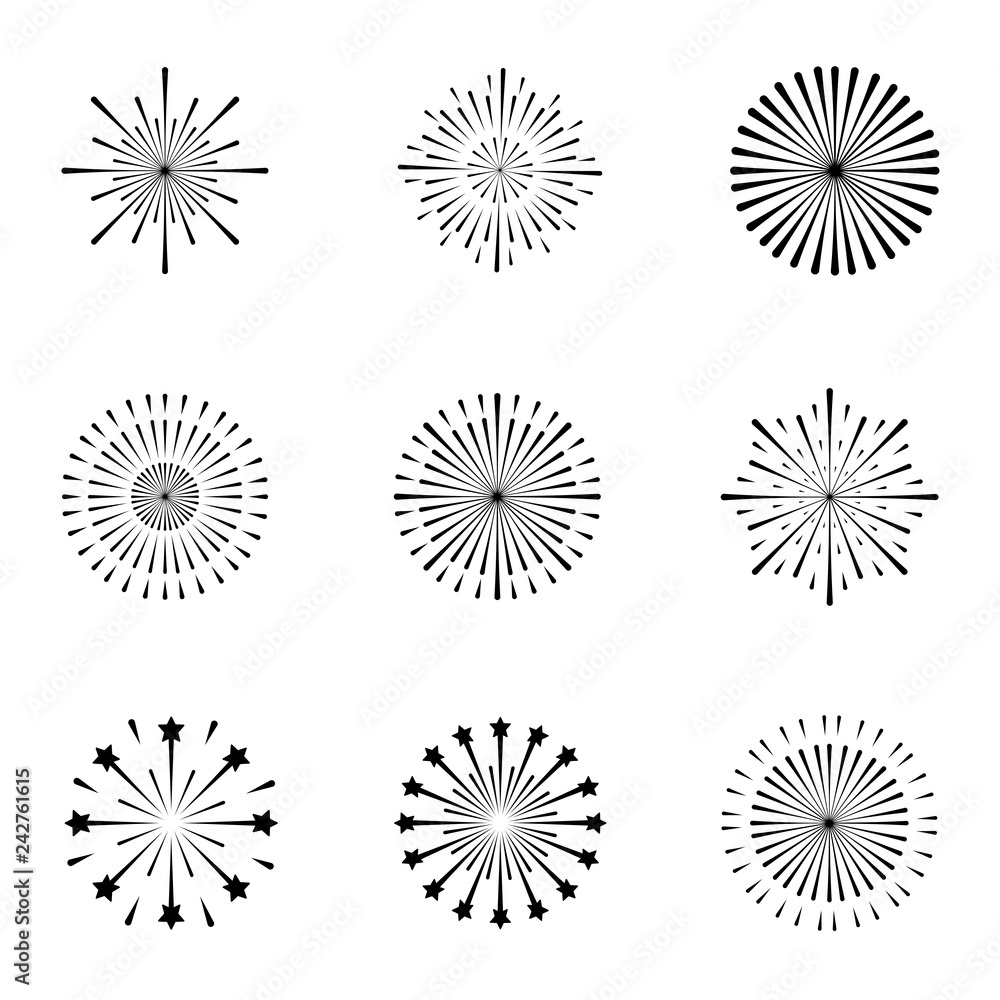 set of monochrome splash lights